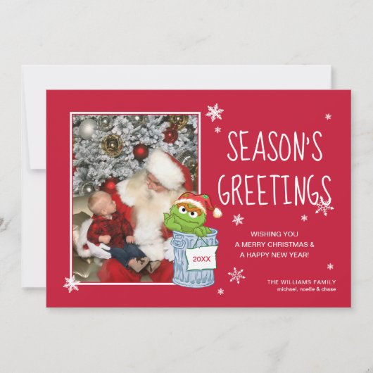 セサミストリート|オスカーの季節の挨拶-写真 シーズンカード (正面)