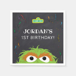 セサミストリート｜オスカーの誕生日チョークボード スタンダードカクテルナプキン