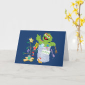 セサミストリート |オスカー – クリスマスツリー カード (黄色い花)