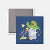 セサミストリート |オスカー – クリスマスツリー マグネット (正面/裏面)