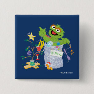 セサミストリート  オスカー – クリスマスツリー 缶バッジ