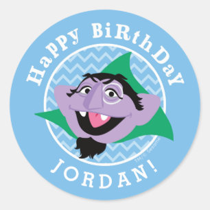 セサミストリート｜カウント・フォン・カウントの誕生日 ラウンドシール