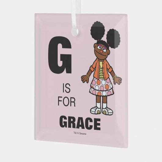 セサミストリート |ガブリエルお名前を追加 ガラスオーナメント (正面左)