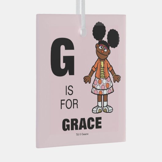 セサミストリート |ガブリエルお名前を追加 ガラスオーナメント (正面右)
