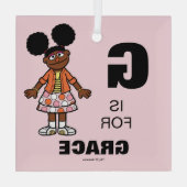 セサミストリート |ガブリエルお名前を追加 ガラスオーナメント (裏面)