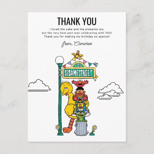 セサミストリート キャラクター&ストリートサイン ありがとうカードセット ポストカード (正面)