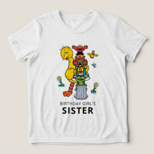 セサミストリート キャラクター & ストリートサイン バースデー トリ トライブレンドTシャツ