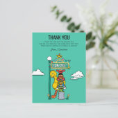 セサミストリート キャラクター & ストリート サイン ありがとう P ポストカード (スタンド正面)