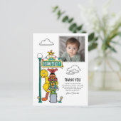 セサミストリート キャラクター & ストリート サイン ありがとう P ポストカード (スタンド正面)