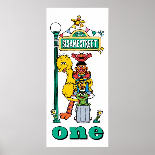 セサミストリート キャラクター ファースト バースデー ポスター (正面)
