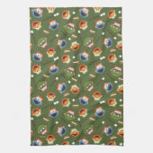 セサミストリート |キャンプは友達と一緒におもしろいを楽しむ キッチンタオル (縦)