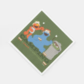 セサミストリート |キャンプは友達と一緒におもしろいを楽しむ スタンダードランチョンナプキン (角)