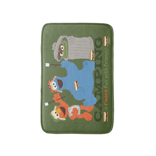 セサミストリート |キャンプは友達と一緒におもしろいを楽しむ バスマット (正面縦)