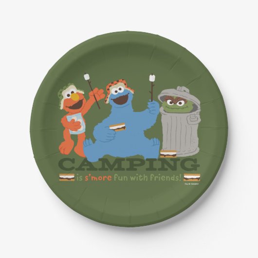 セサミストリート |キャンプは友達と一緒におもしろいを楽しむ ペーパープレート (正面)