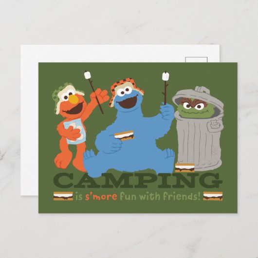セサミストリート |キャンプは友達と一緒におもしろいを楽しむ ポストカード (正面/裏面)