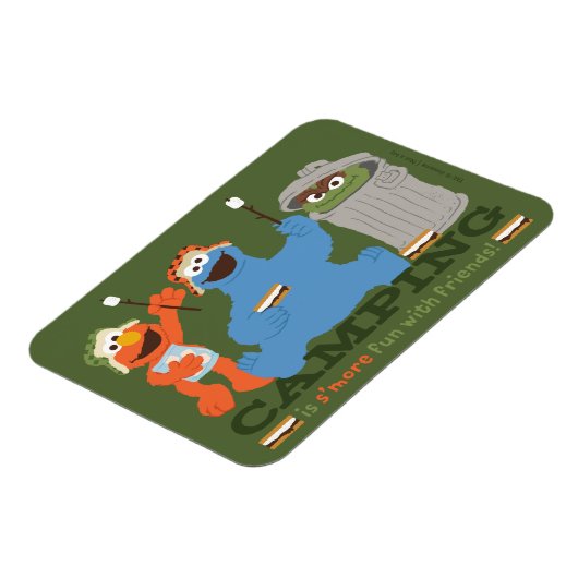 セサミストリート |キャンプは友達と一緒におもしろいを楽しむ マグネット (左側)