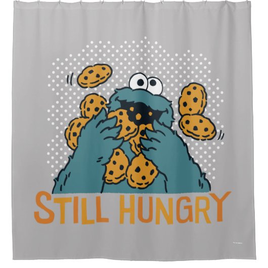 セサミストリート |クッキーの怪物 – まだお腹が空いている シャワーカーテン (正面)