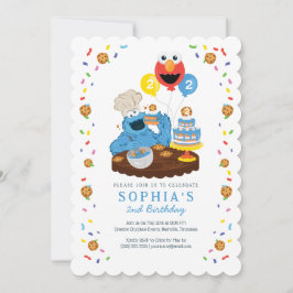 セサミストリート | クッキーモンスターの誕生日ケーキ 招待状