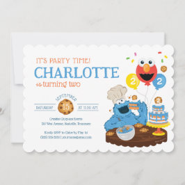 セサミストリート | クッキーモンスターの誕生日ケーキ 招待状