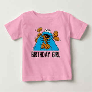 セサミストリート |クッキーモンスター1歳の誕生日 ベビーTシャツ