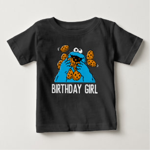 セサミストリート クッキーモンスター1歳の誕生日 ベビーTシャツ