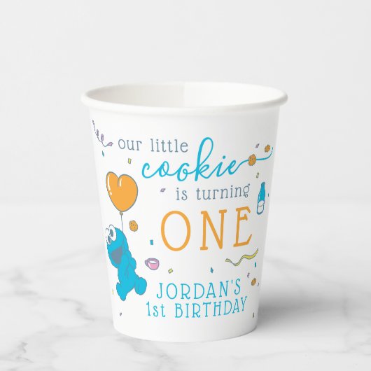 セサミストリート |クッキーモンスター1歳の誕生日  紙コップ (左)