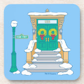 セサミストリート |クリスマス・ドアステップ コースター (正面)