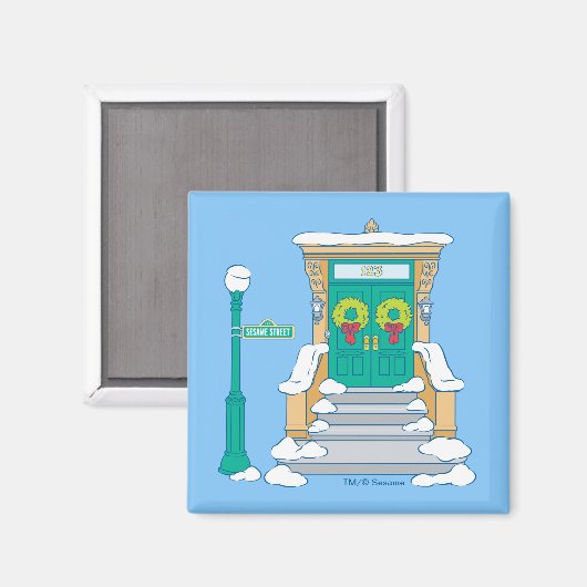 セサミストリート |クリスマス・ドアステップ マグネット (正面/裏面)