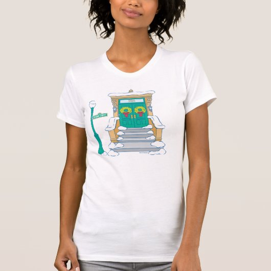 セサミストリート |クリスマス・ドアステップ Tシャツ (正面)