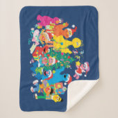 セサミストリート |クリスマス(集団) シェルパブランケット (正面)