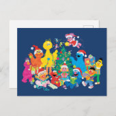 セサミストリート |クリスマス(集団) ポストカード (正面/裏面)