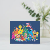 セサミストリート |クリスマス(集団) ポストカード (スタンド正面)