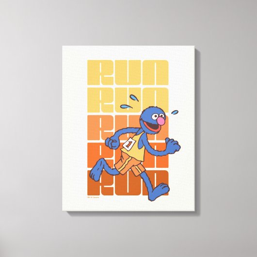 セサミストリート |グルーバー走 キャンバスプリント (正面)