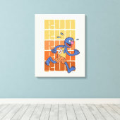 セサミストリート |グルーバー走 キャンバスプリント (インサイチュ (ウッドフロア))