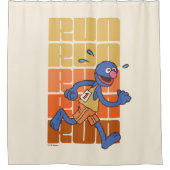 セサミストリート |グルーバー走 シャワーカーテン (正面)