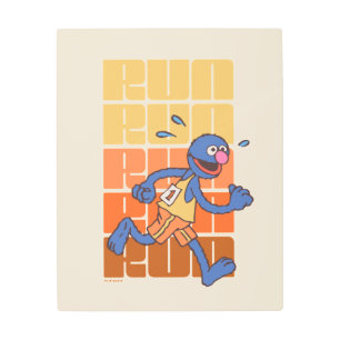 セサミストリート  グルーバー走 メタルプリント