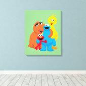 セサミストリート |グループ・ハグ キャンバスプリント (インサイチュ (ウッドフロア))