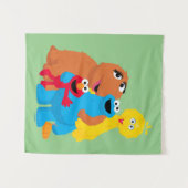 セサミストリート |グループ・ハグ タペストリー (正面(横))