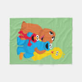 セサミストリート |グループ・ハグ フリースブランケット (正面(横))