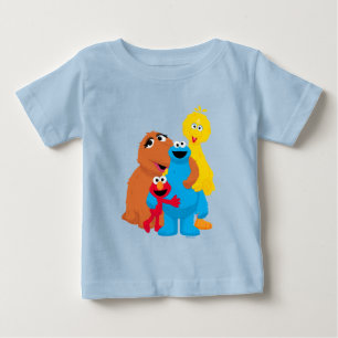 セサミストリート グループ・ハグ ベビーTシャツ
