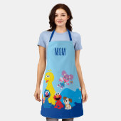 セサミストリート |ゴマカラフルストリートパール エプロン (着用した状態)