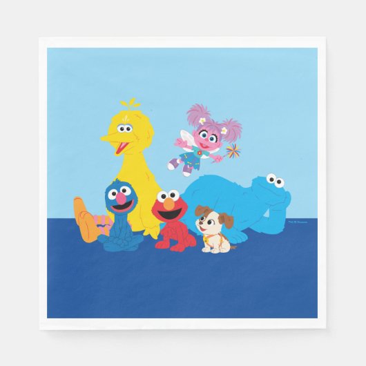 セサミストリート |ゴマカラフルストリートパール スタンダードランチョンナプキン (正面)