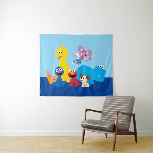 セサミストリート |ゴマカラフルストリートパール タペストリー (インサイチュ(横))