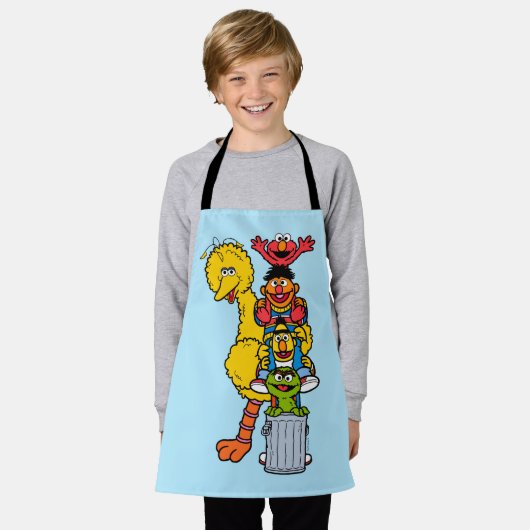 セサミストリート |ゴマストリートパルスのポーズ エプロン (着用した状態)
