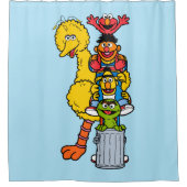 セサミストリート |ゴマストリートパルスのポーズ シャワーカーテン (正面)