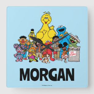 セサミストリート  ゴマパールあなたの名前を追加 スクエア壁時計