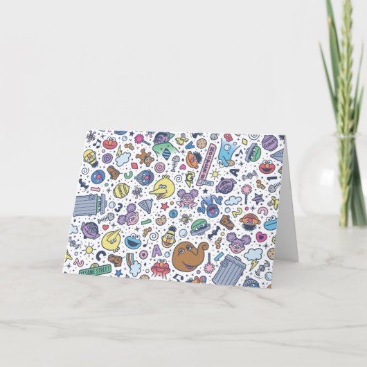 セサミストリート |ゴマパールのドードルパターン シーズンカード (正面)