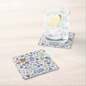 セサミストリート |ゴマパールのドードルパターン スクエアペーパーコースター (インサイチュ)