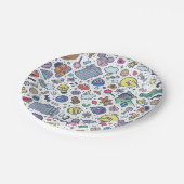 セサミストリート |ゴマパールのドードルパターン ペーパープレート (アングル)