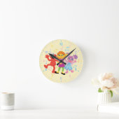 セサミストリート |ジュリア、エルモ&アビー踊り ラウンド壁時計 (ホーム)